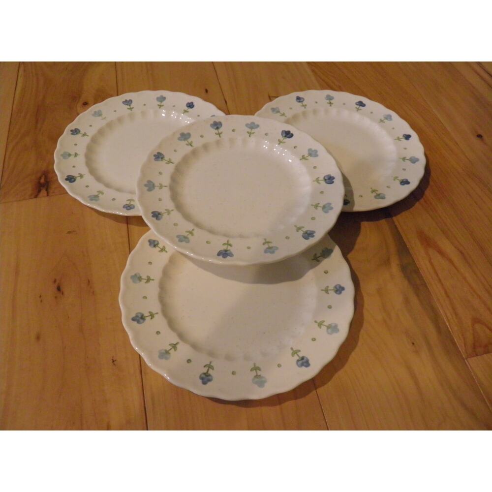 Metlox Vernon Ware True Blue Bread Butter Plates 6 5/8 in Set of 4 1959
